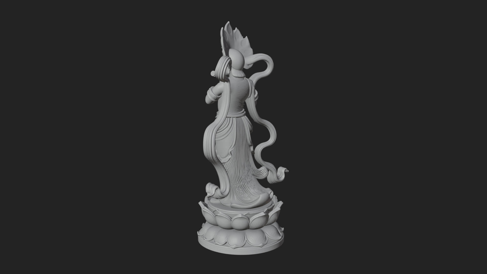 Krishna with Flute Statue Design 3 3D Print Model 3D Model