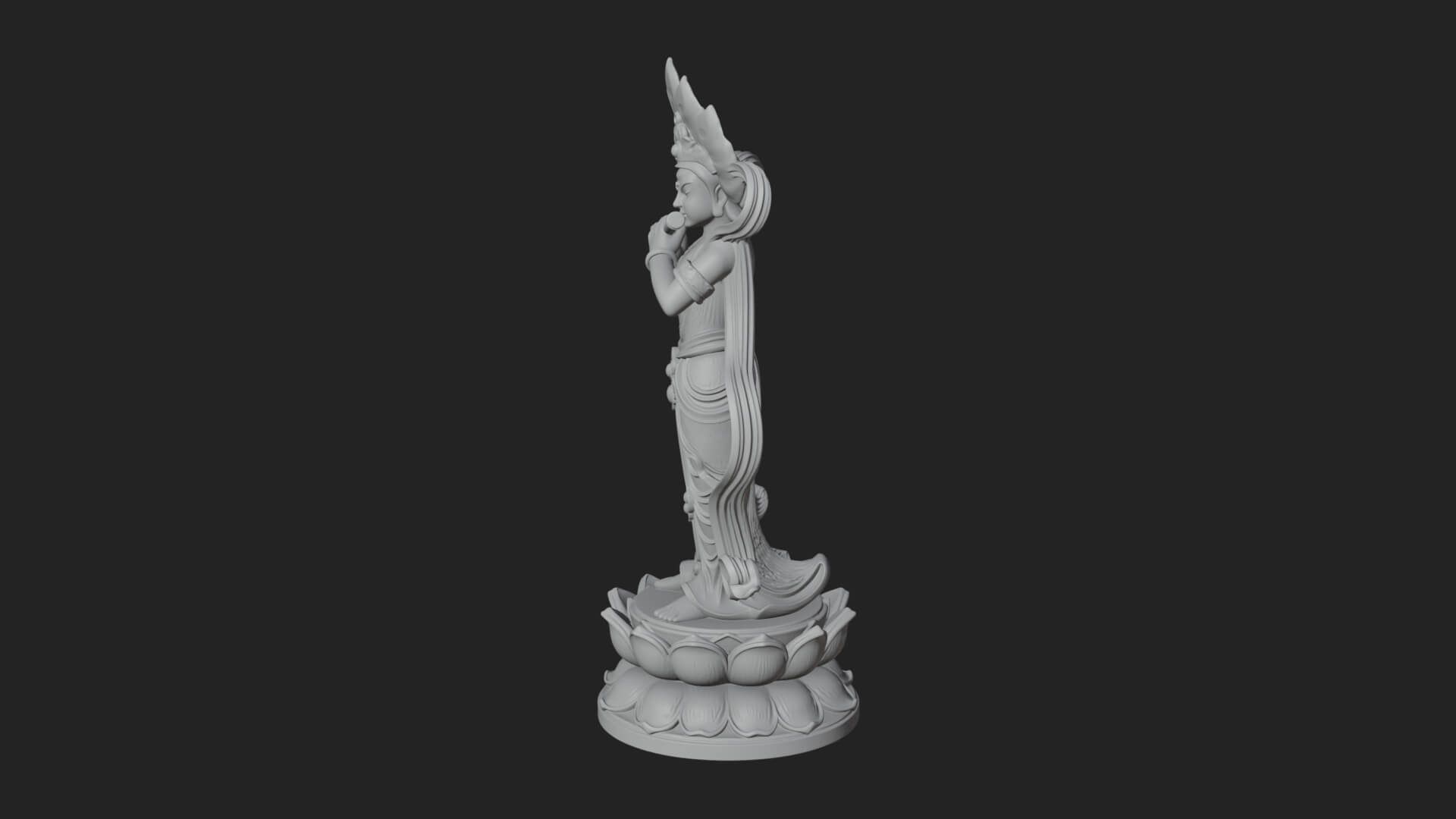 Krishna with Flute Statue Design 3 3D Print Model 3D Model