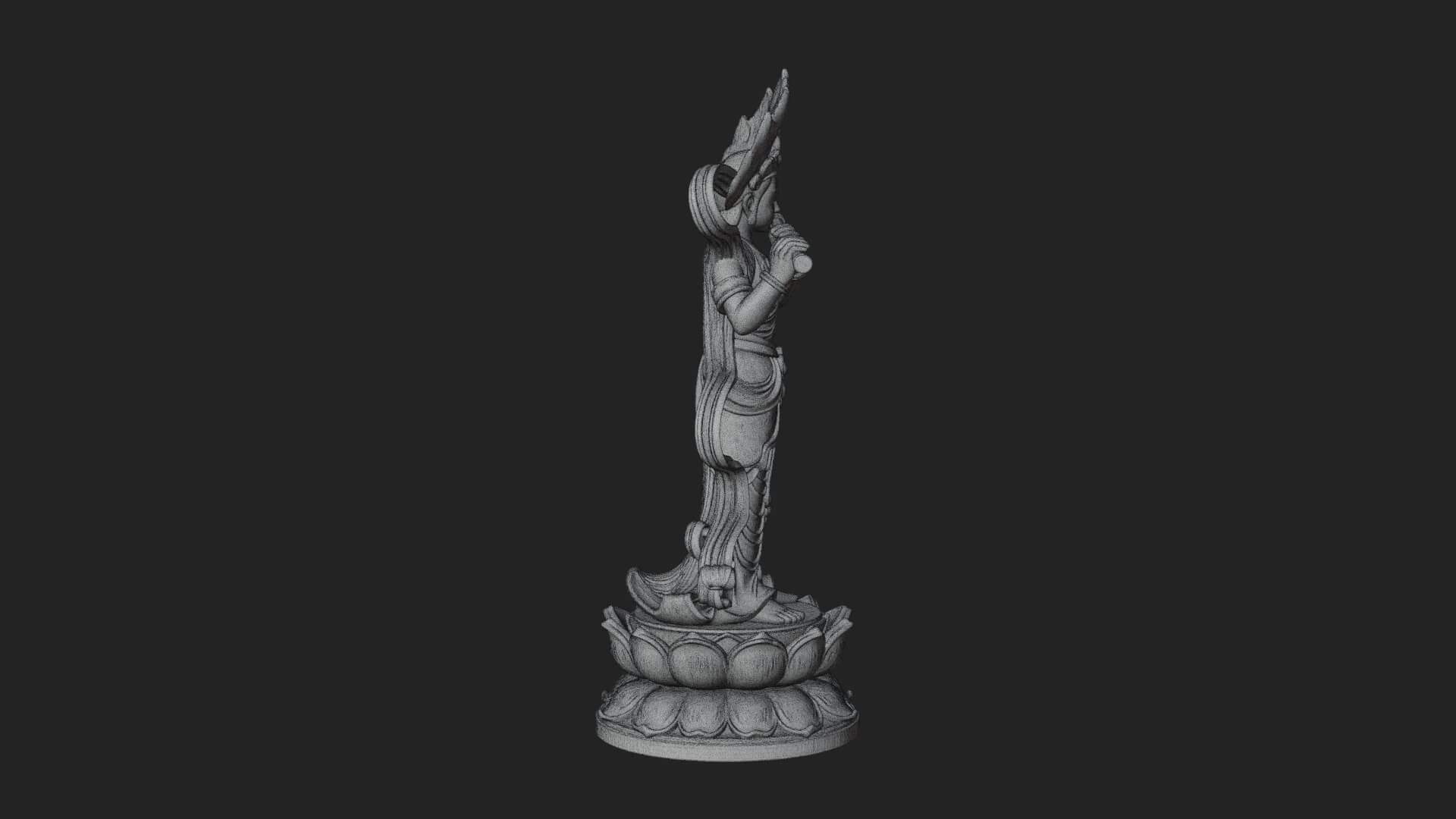 Krishna with Flute Statue Design 3 3D Print Model 3D Model