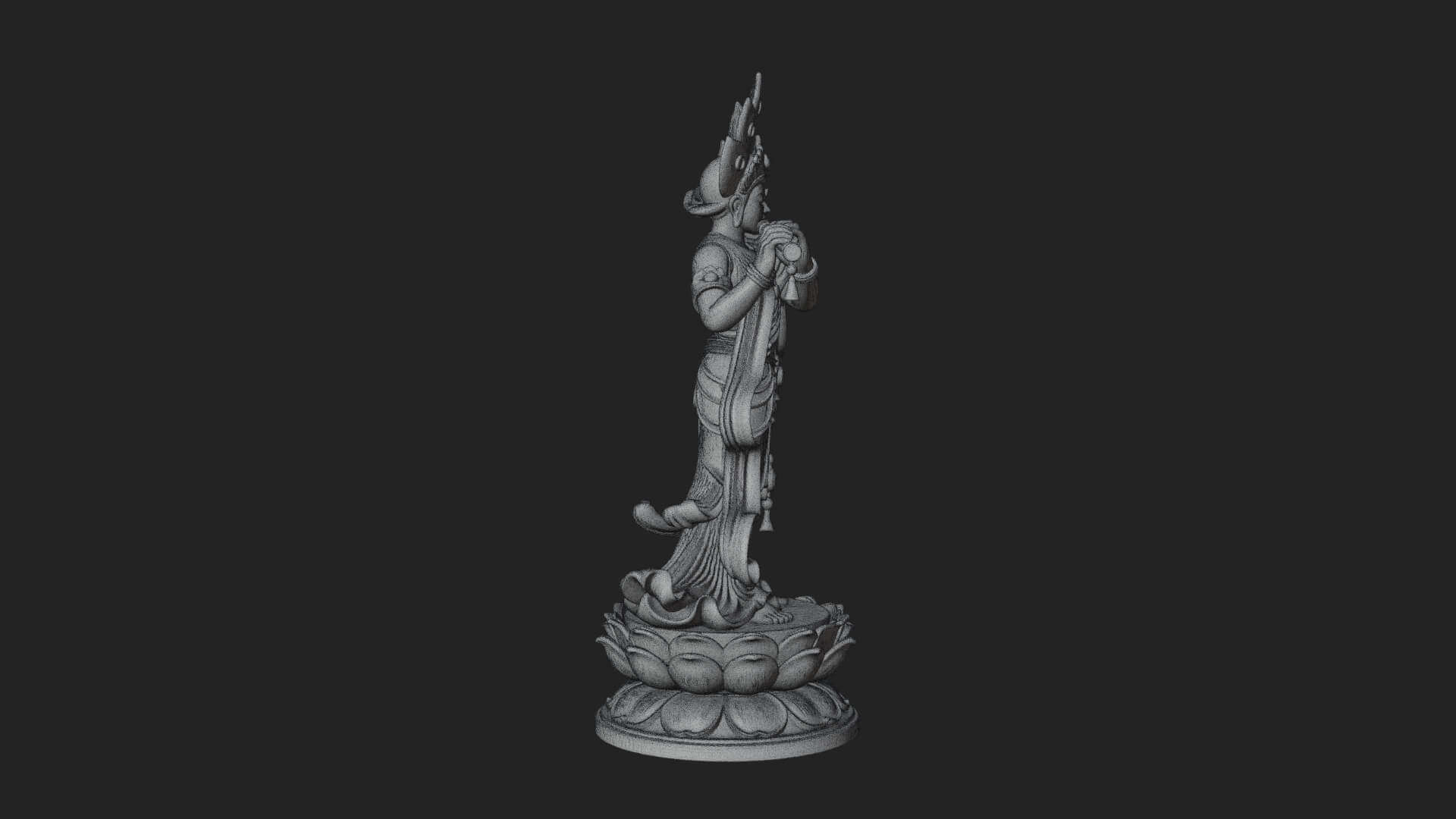 Krishna with Flute Statue Design 4 3D Print Model 3D Model