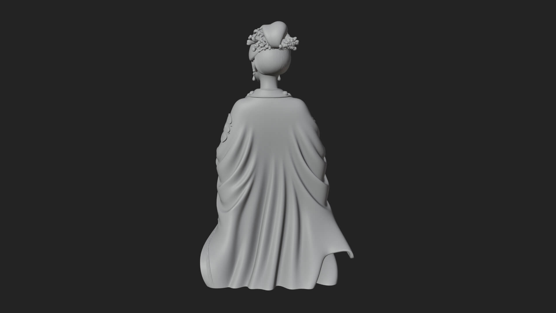 Lady with Flower Basket Statue Design 1 3D Print Model 3D Model