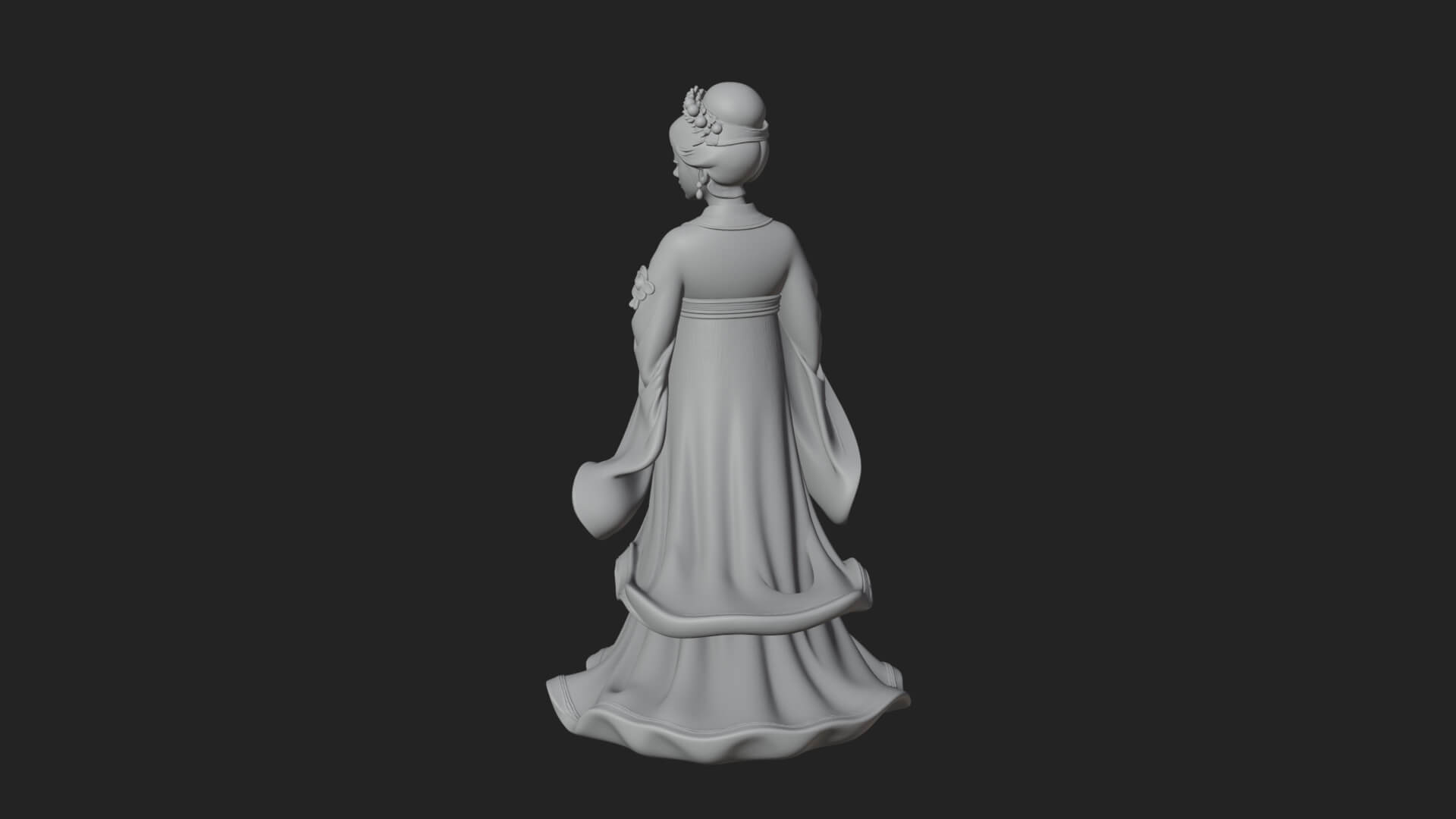 Lady with Flower Basket Statue Design 2 3D Print Model 3D Model