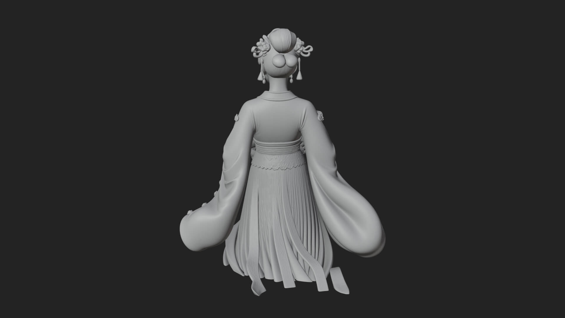 Lady with Flower Basket Statue Design 3 3D Print Model 3D Model