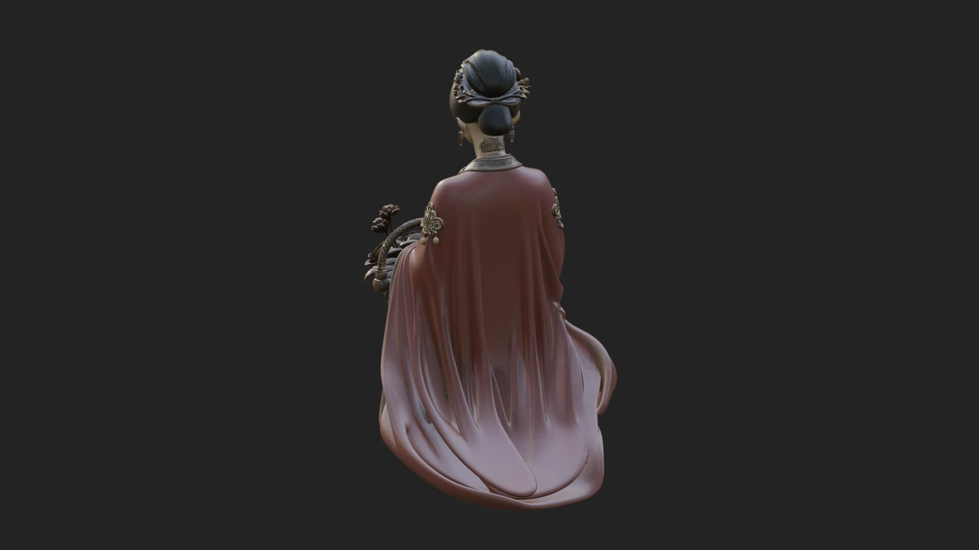 Lady with Flower Basket Statue Design 4 3D Print Model 3D Model
