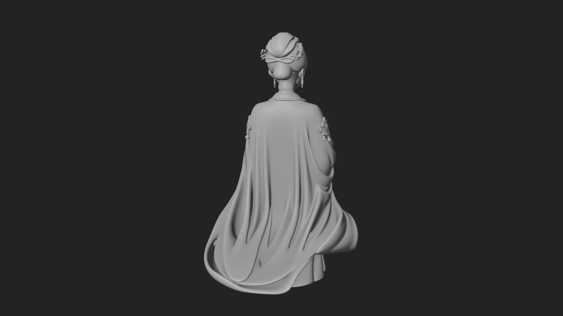 Lady with Flower Basket Statue Design 4 3D Print Model 3D Model