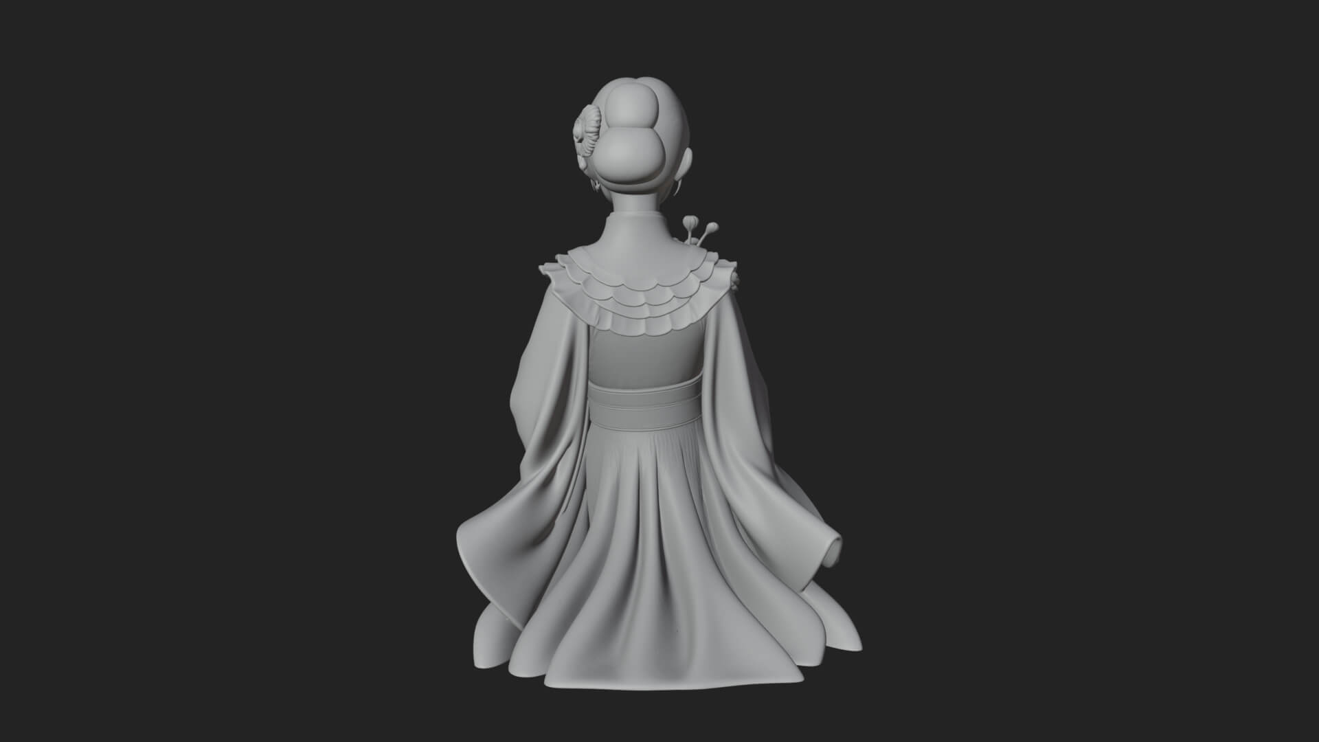 Lady with Flower Basket Statue Design 5 3D Print Model 3D Model