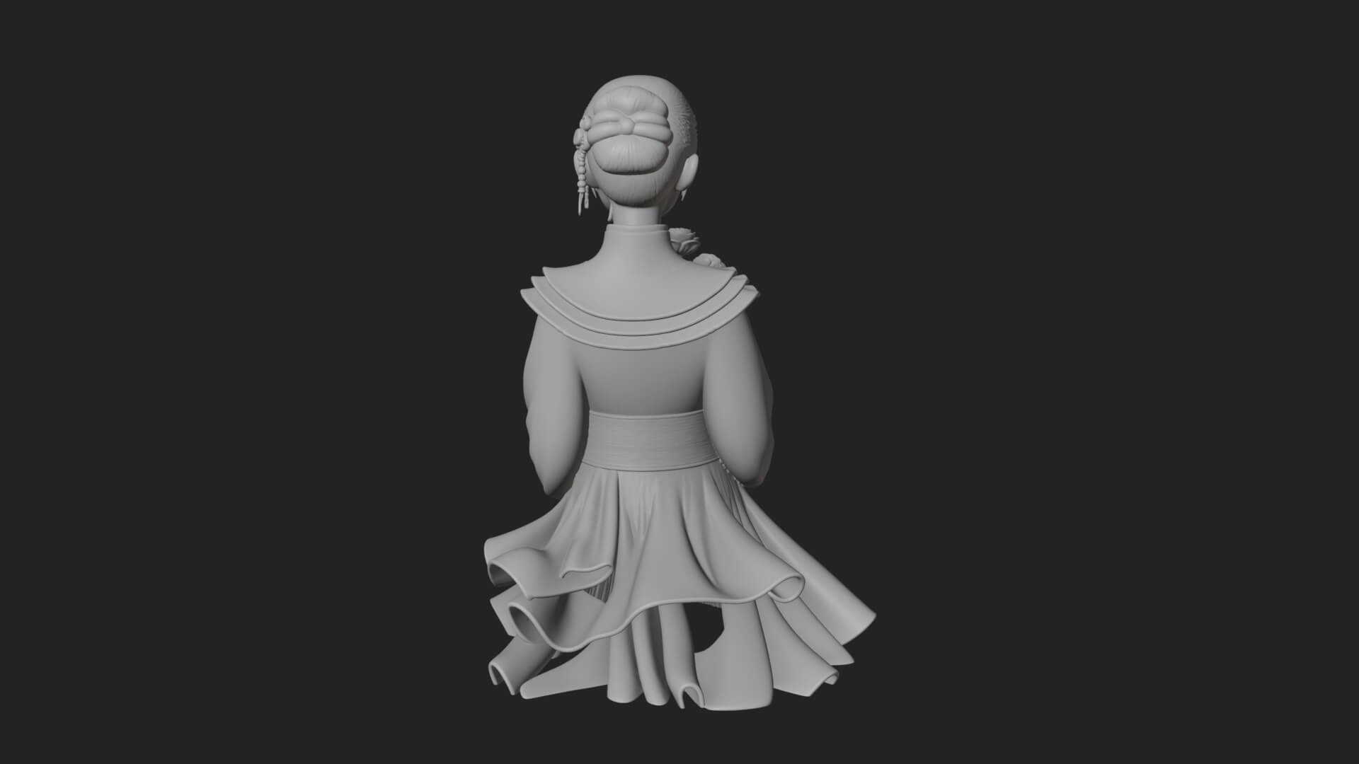 Lady with Flower Basket Statue Design 6 3D Print Model 3D Model