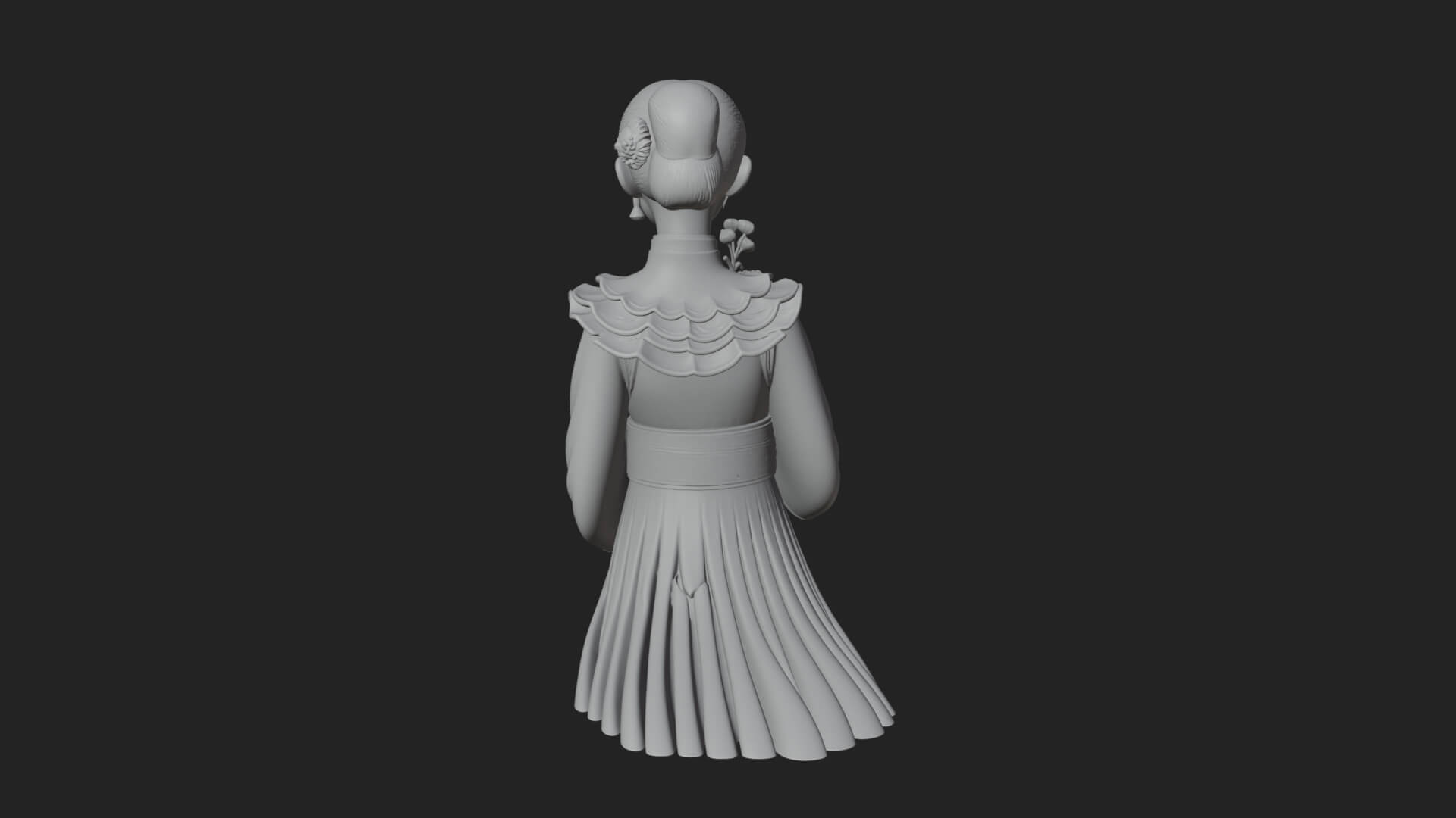 Lady with Flower Basket Statue Design 7 3D Print Model 3D Model