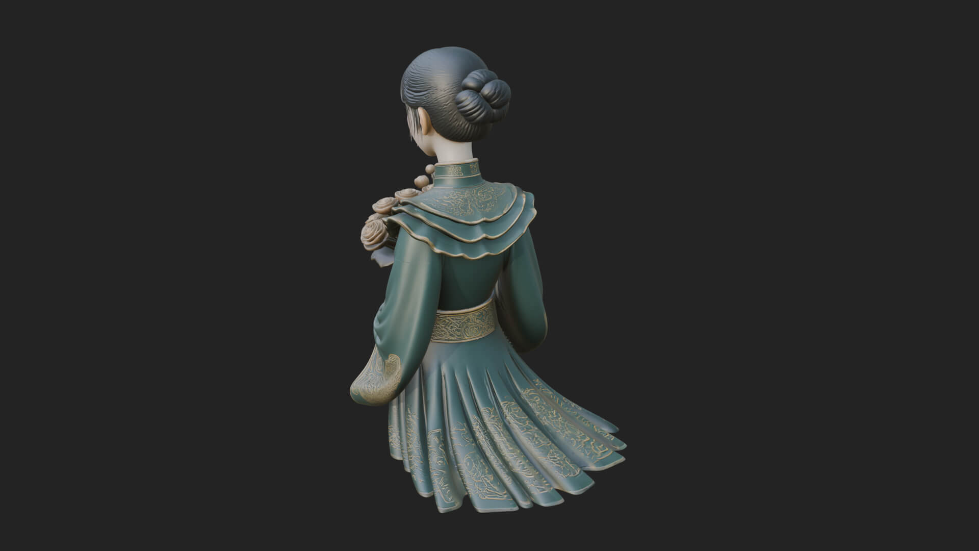 Lady with Flower Basket Statue Design 8 3D Print Model 3D Model