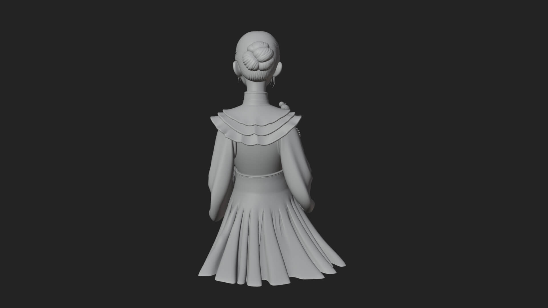 Lady with Flower Basket Statue Design 8 3D Print Model 3D Model