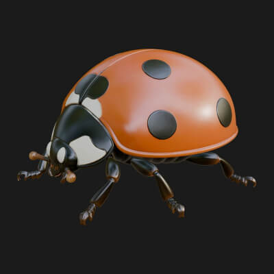 Ladybug Beetle Statue Design 3 3D Print Model