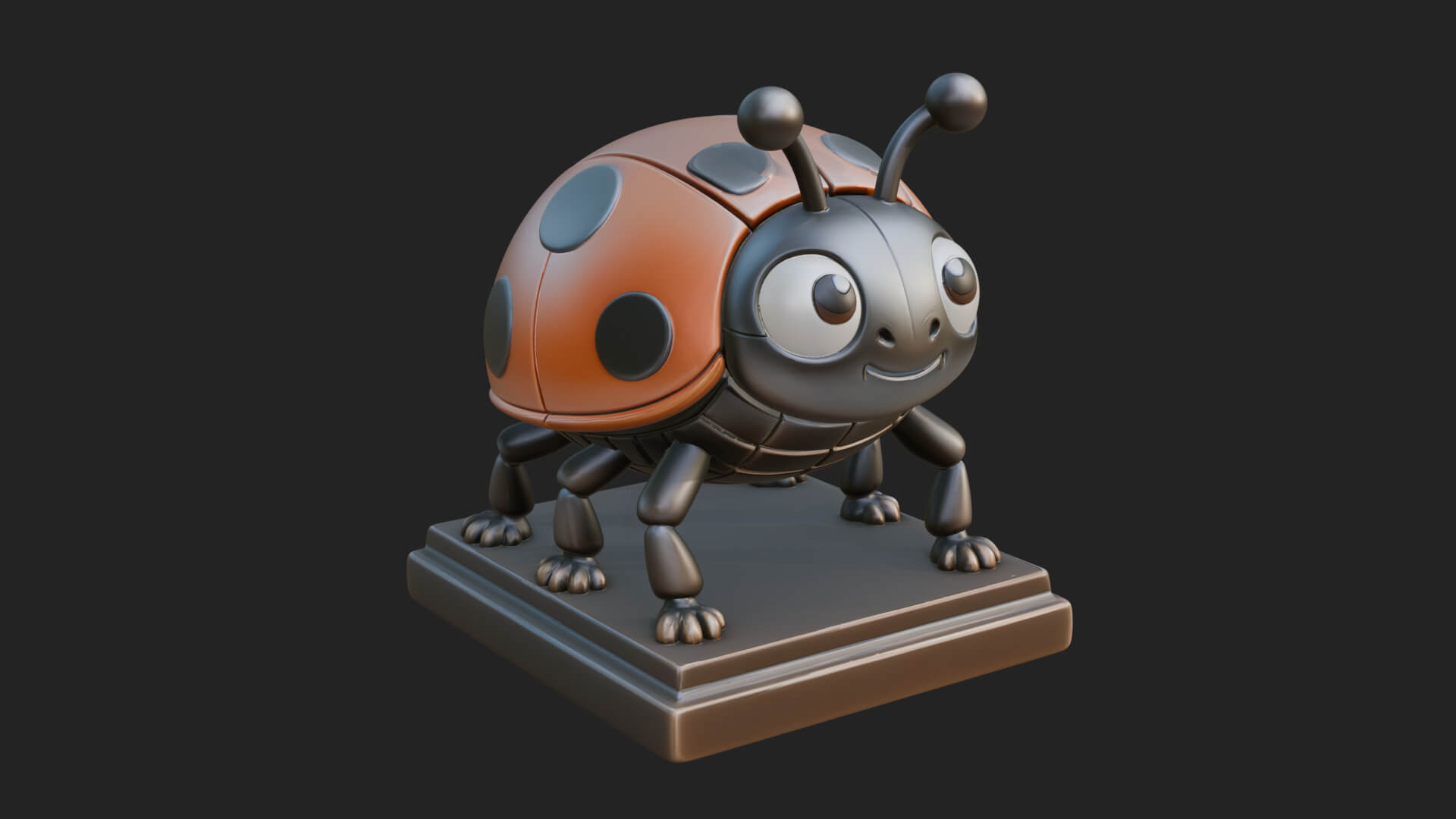 Ladybug Beetle Statue Design 5 3D Print Model 3D Model