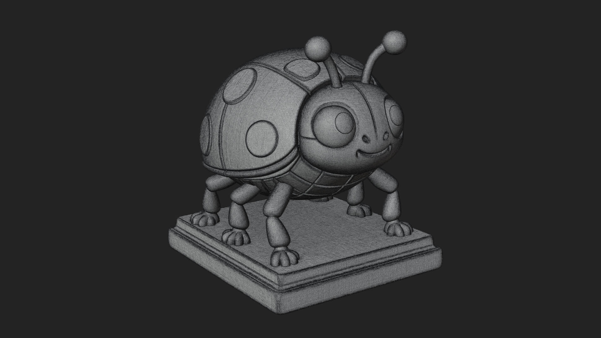 Ladybug Beetle Statue Design 5 3D Print Model 3D Model