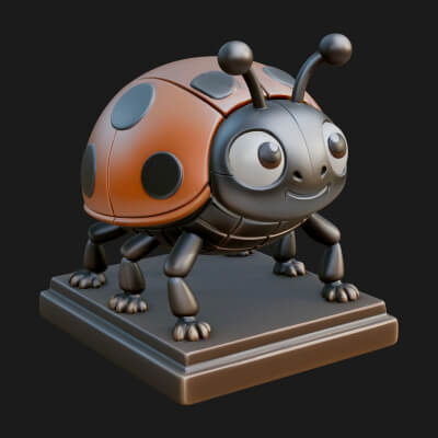 Ladybug Beetle Statue Design 5 3D Print Model