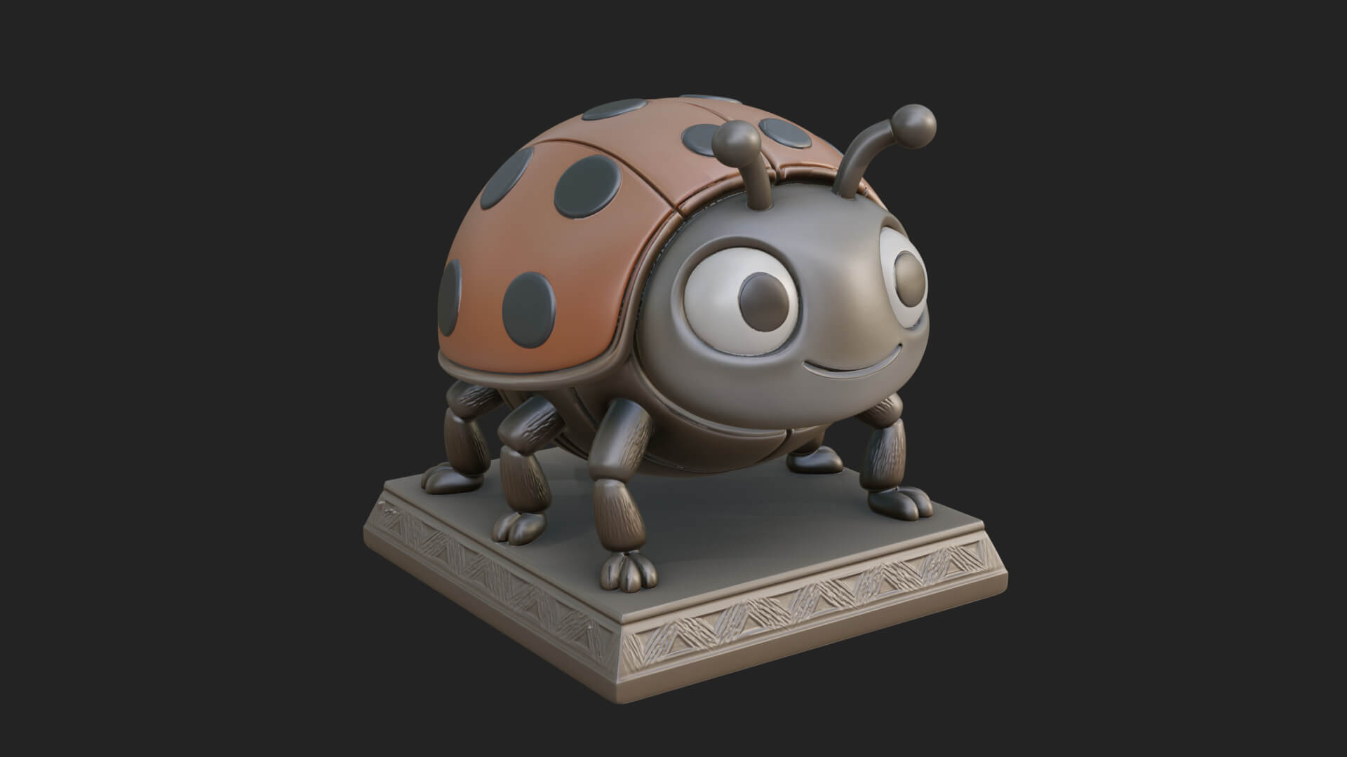 Ladybug Beetle Statue Design 6 3D Print Model 3D Model
