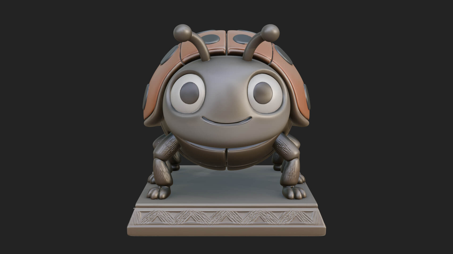 Ladybug Beetle Statue Design 6 3D Print Model 3D Model