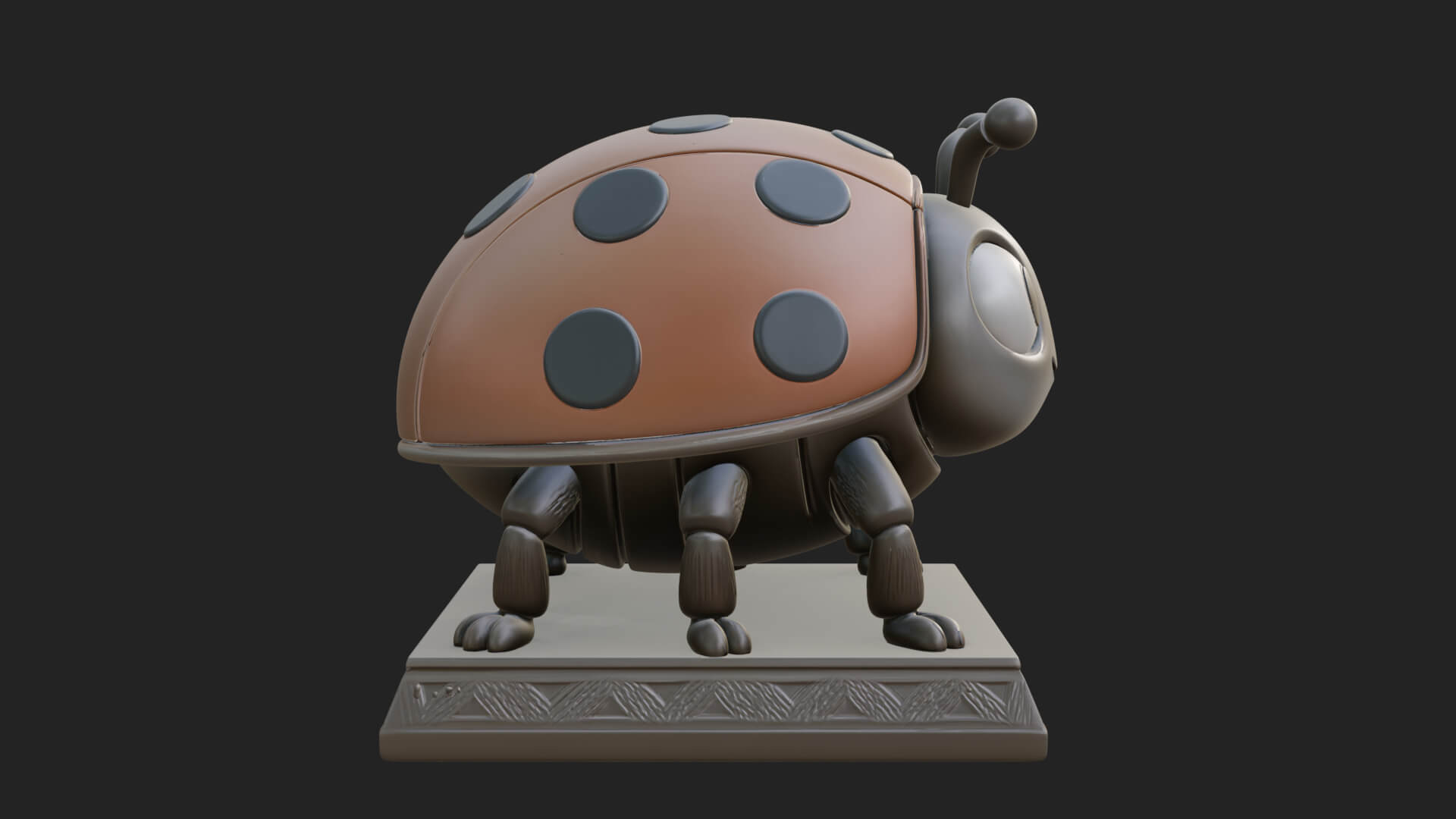 Ladybug Beetle Statue Design 6 3D Print Model 3D Model
