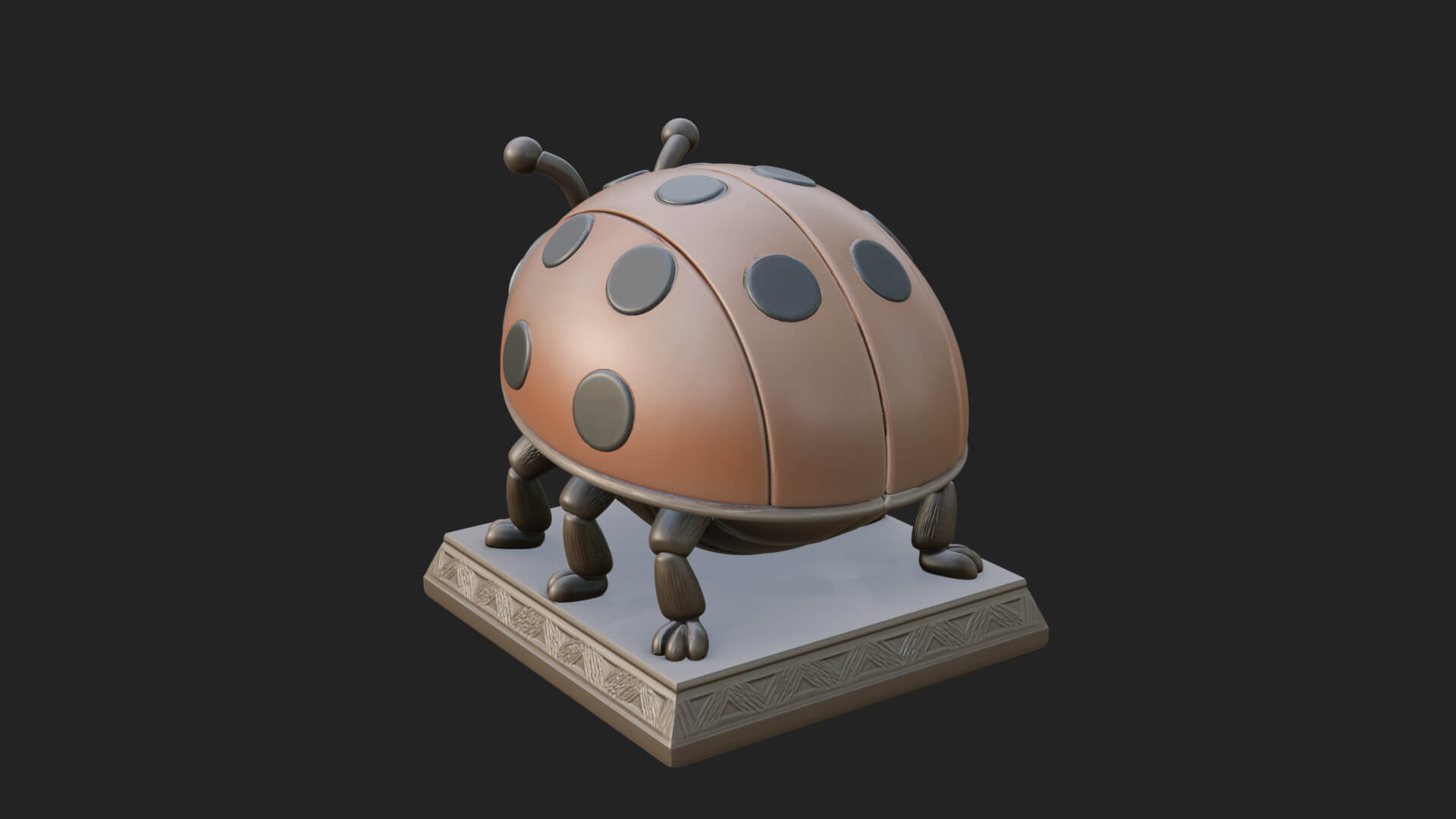 Ladybug Beetle Statue Design 6 3D Print Model 3D Model