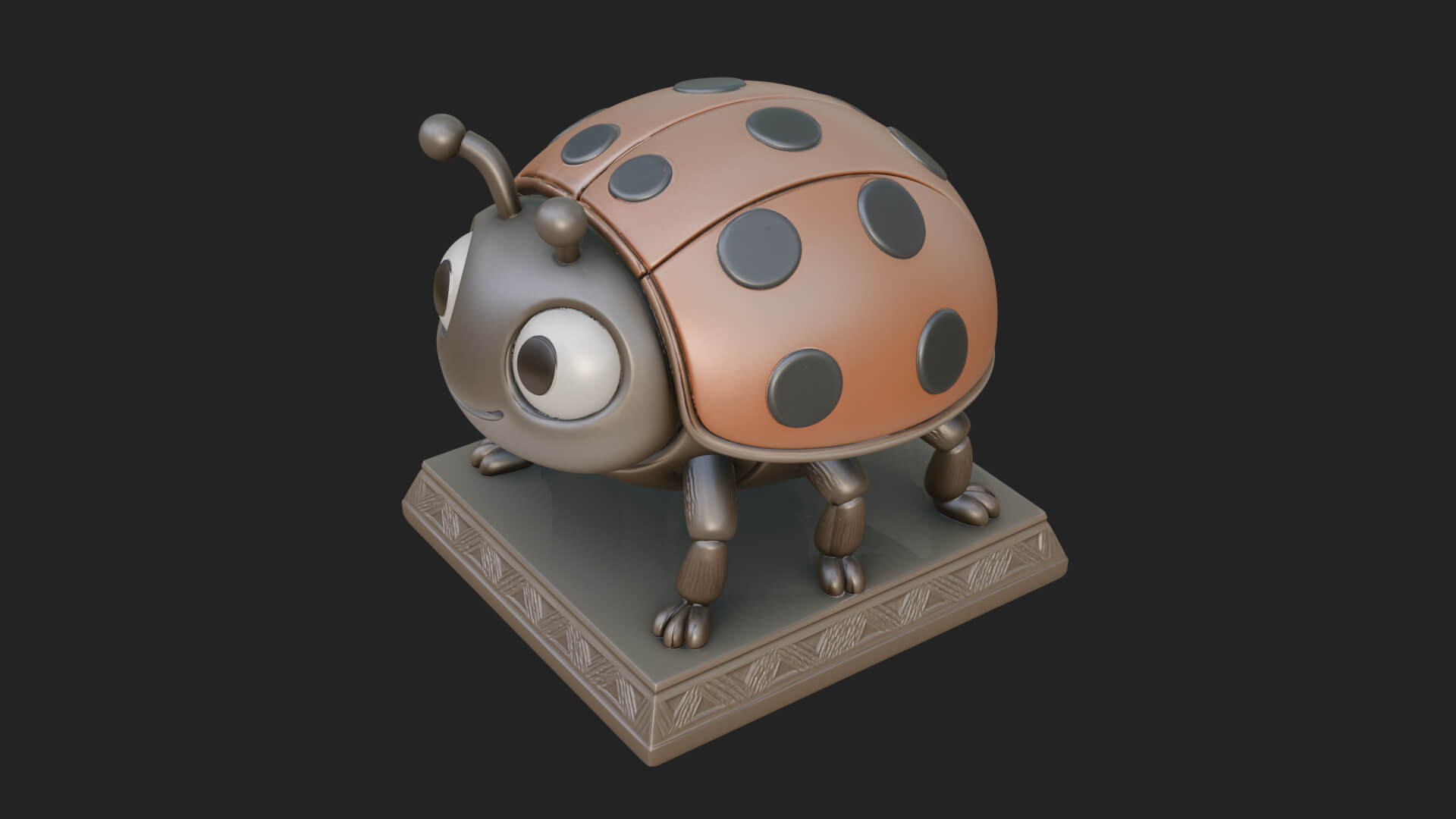 Ladybug Beetle Statue Design 6 3D Print Model 3D Model