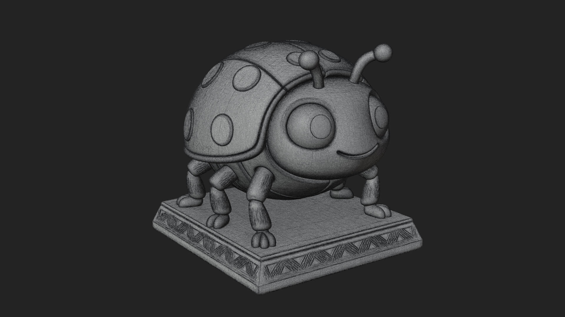 Ladybug Beetle Statue Design 6 3D Print Model 3D Model