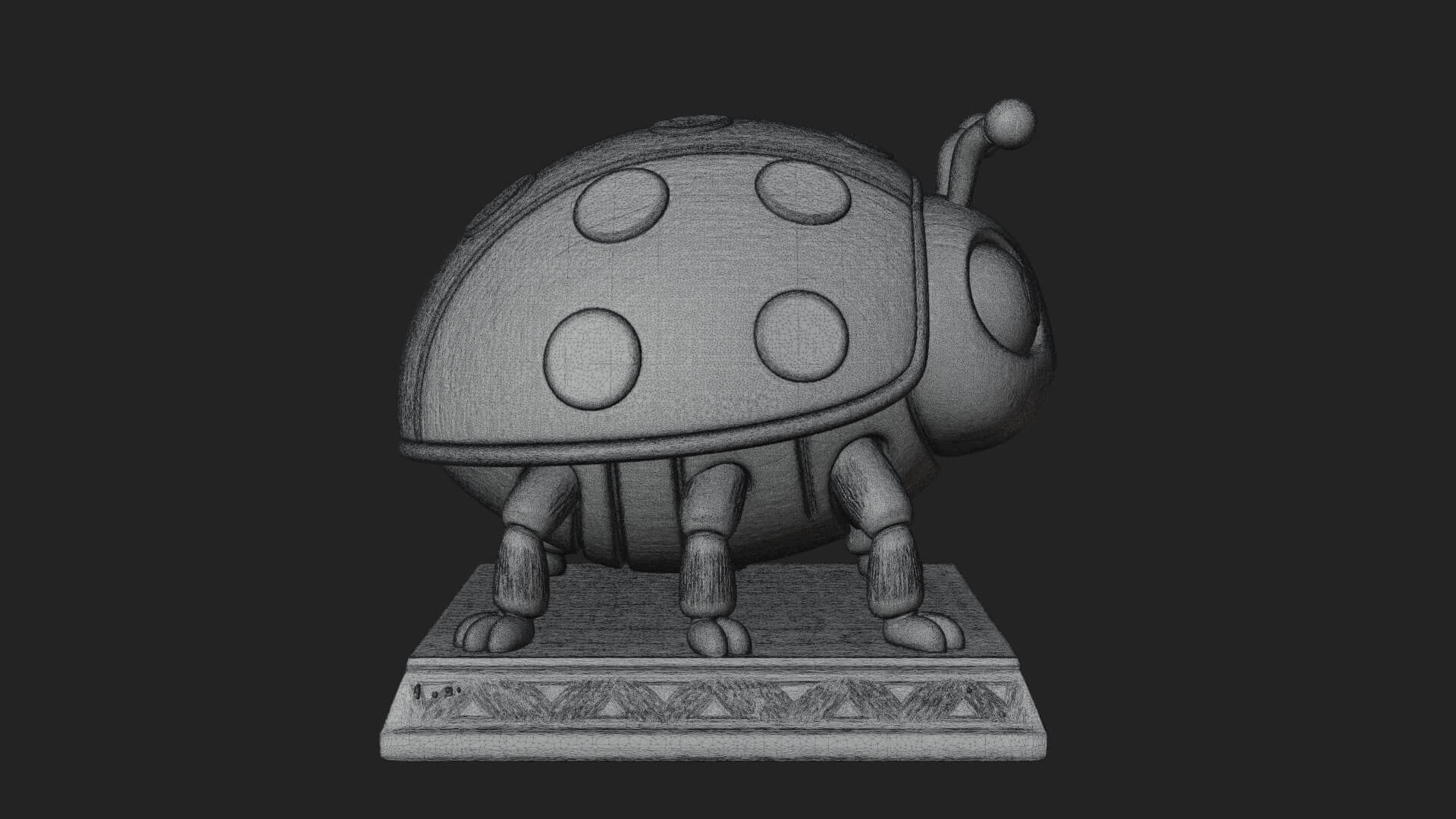Ladybug Beetle Statue Design 6 3D Print Model 3D Model