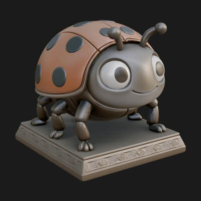 Ladybug Beetle Statue Design 6 3D Print Model