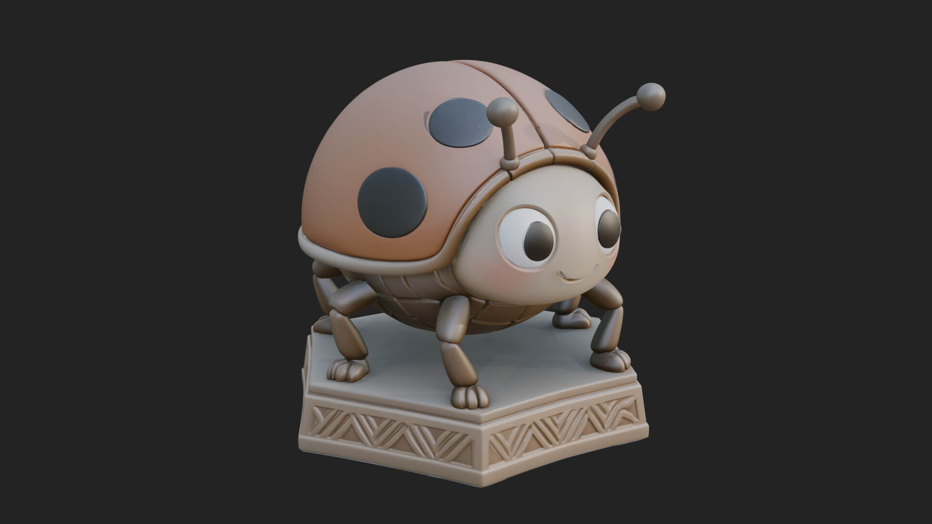 Ladybug Beetle Statue Design 7 3D Print Model 3D Model