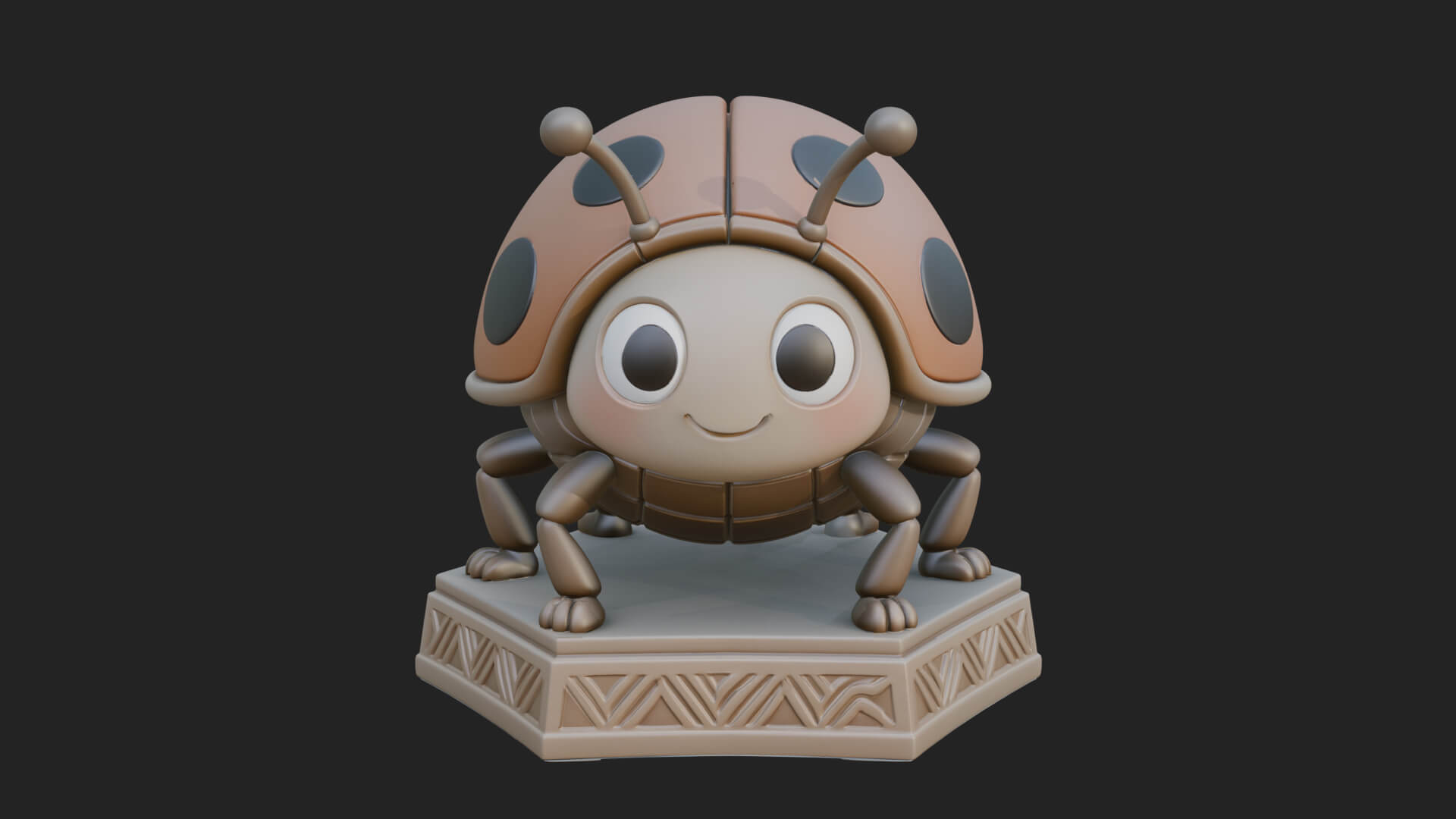 Ladybug Beetle Statue Design 7 3D Print Model 3D Model