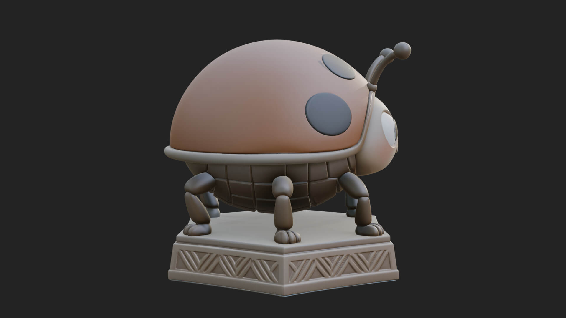Ladybug Beetle Statue Design 7 3D Print Model 3D Model