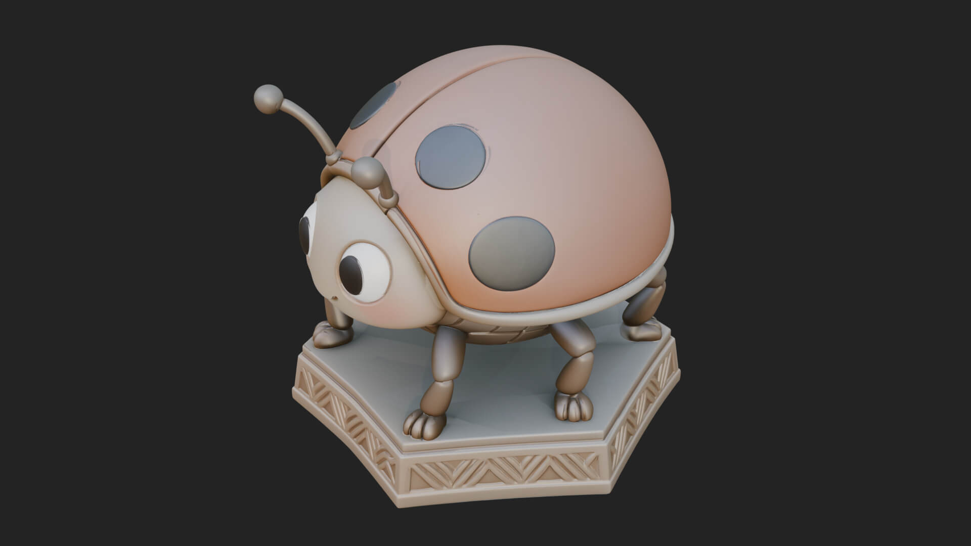 Ladybug Beetle Statue Design 7 3D Print Model 3D Model