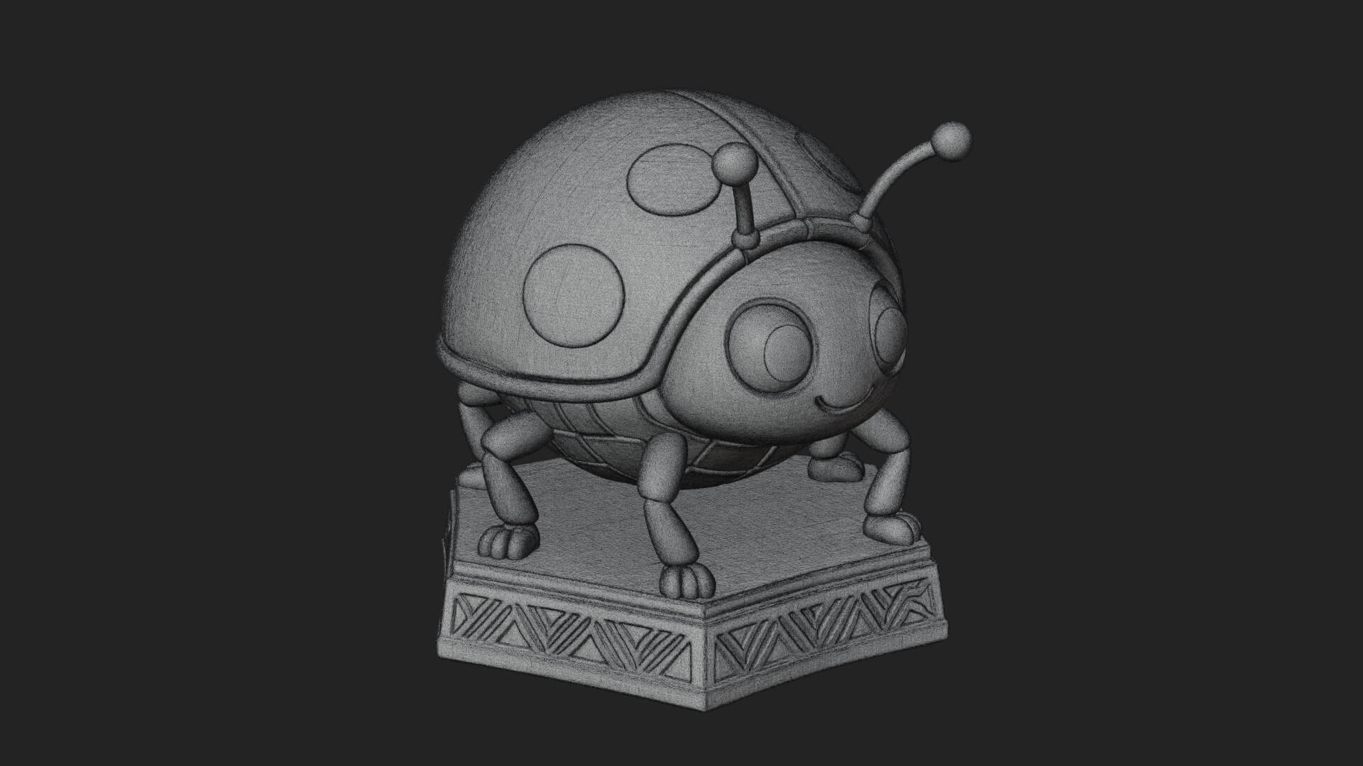 Ladybug Beetle Statue Design 7 3D Print Model 3D Model