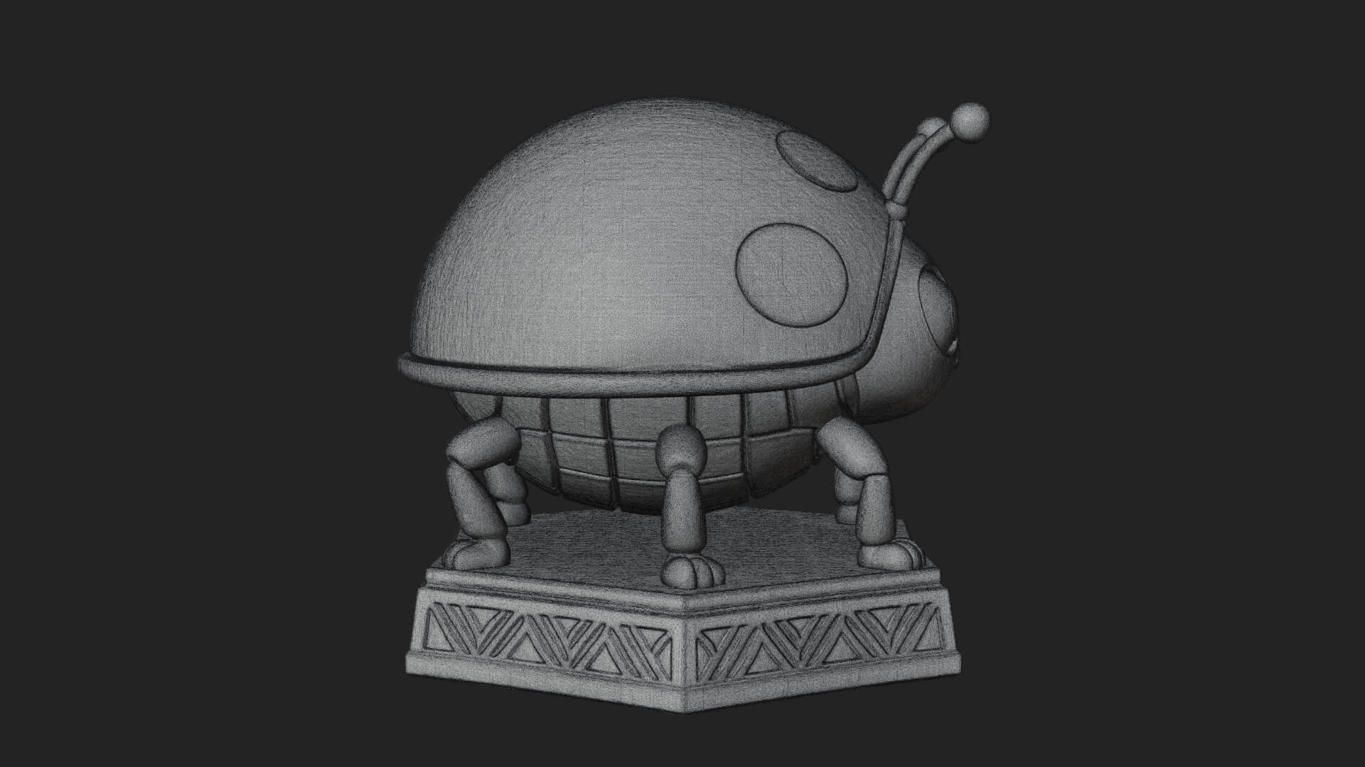 Ladybug Beetle Statue Design 7 3D Print Model 3D Model