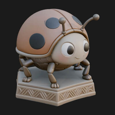 Ladybug Beetle Statue Design 7 3D Print Model