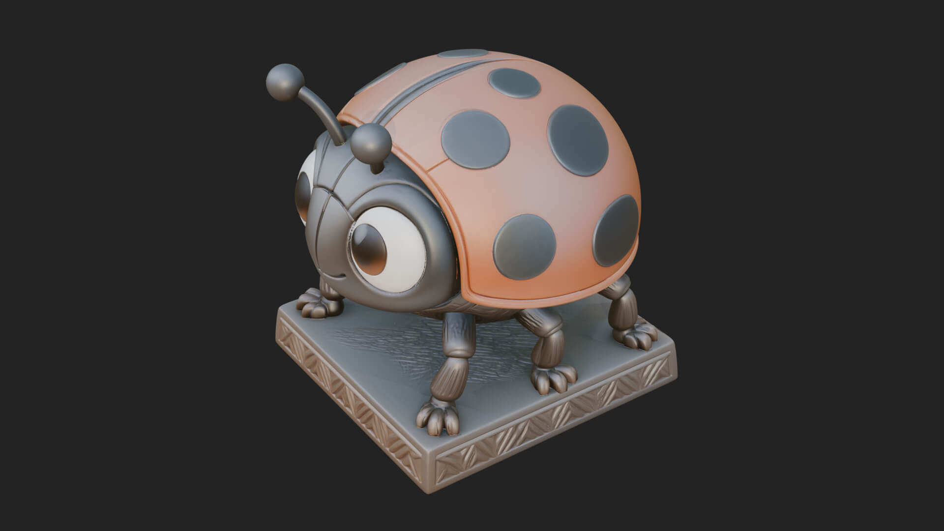 Ladybug Beetle Statue Design 8 3D Print Model 3D Model