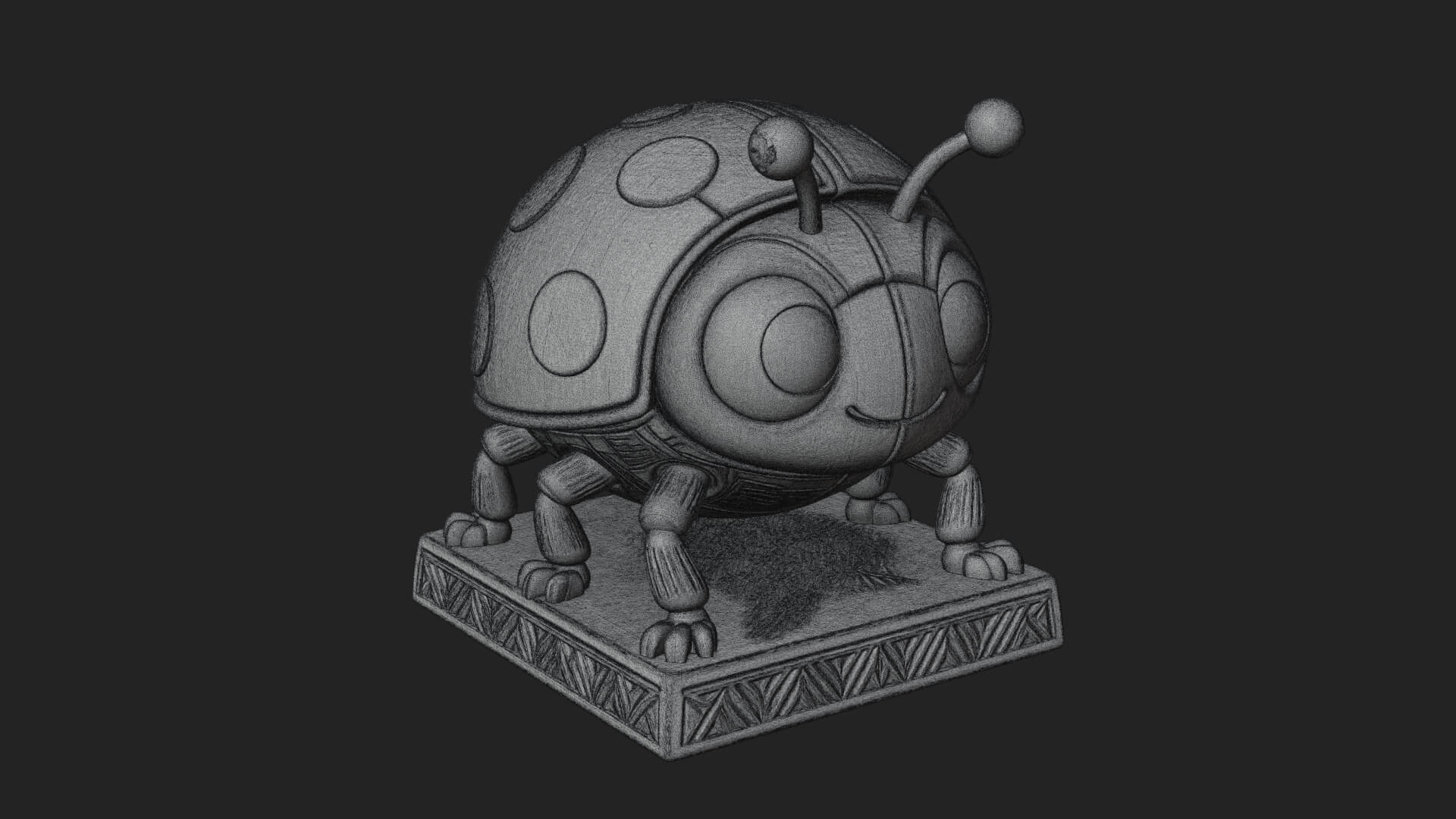 Ladybug Beetle Statue Design 8 3D Print Model 3D Model