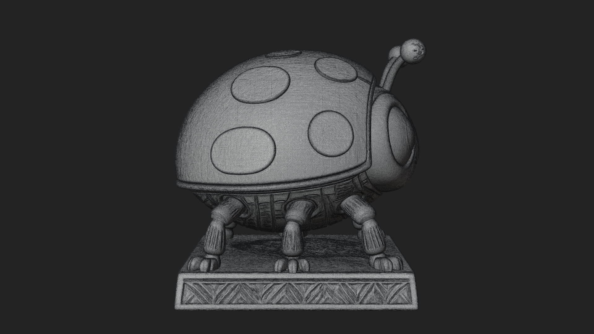 Ladybug Beetle Statue Design 8 3D Print Model 3D Model