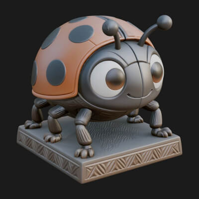 Ladybug Beetle Statue Design 8 3D Print Model