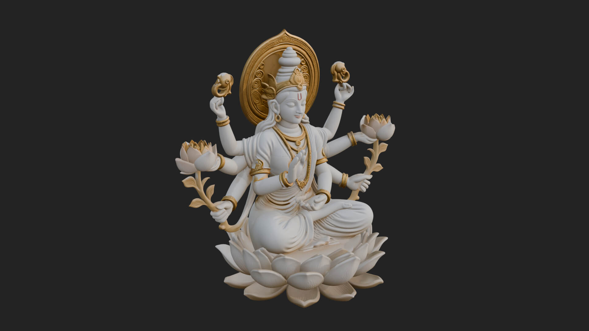 Lakshmi Goddess Statue Design 10 3D Print Model 3D Model