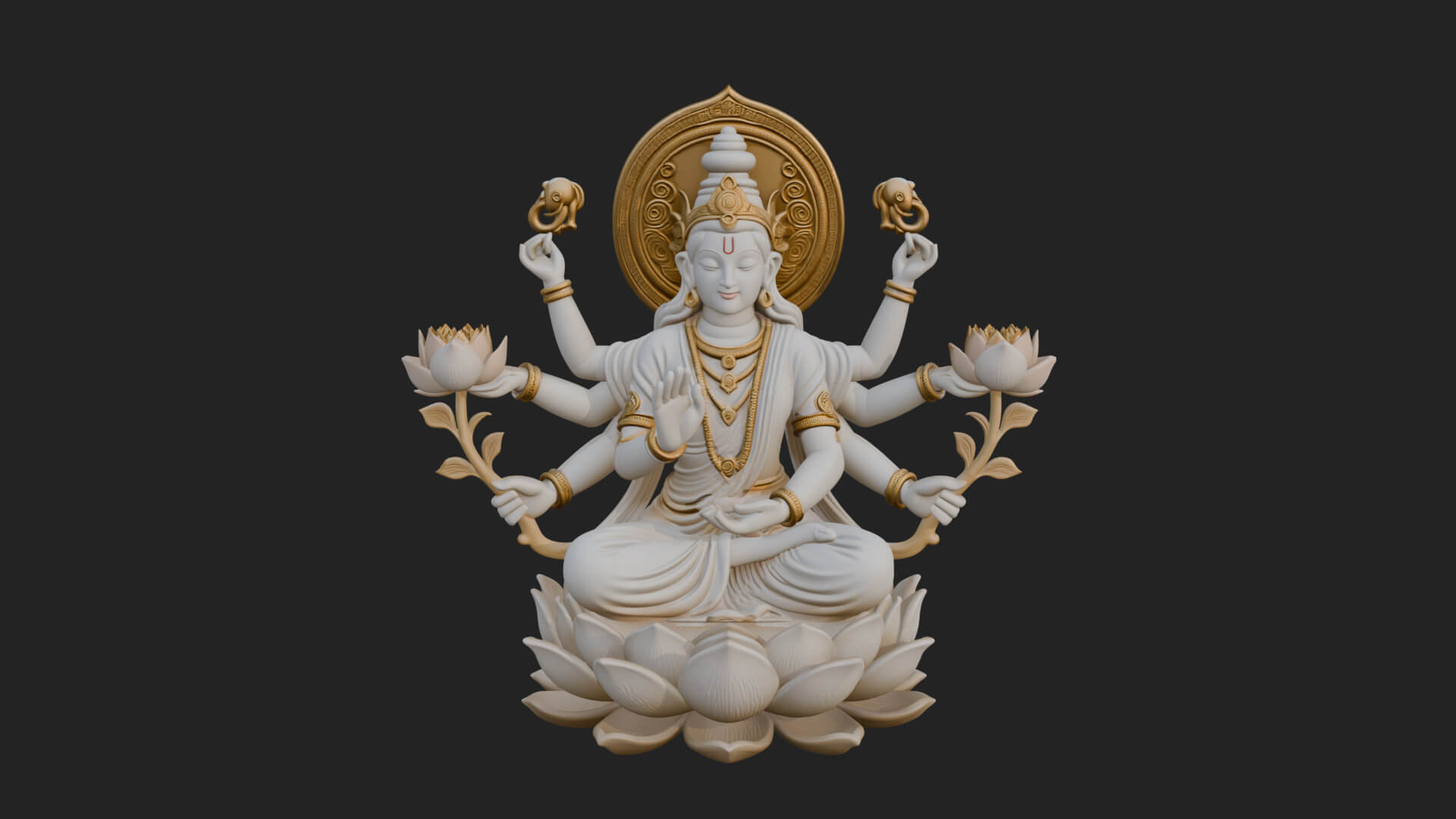 Lakshmi Goddess Statue Design 10 3D Print Model 3D Model