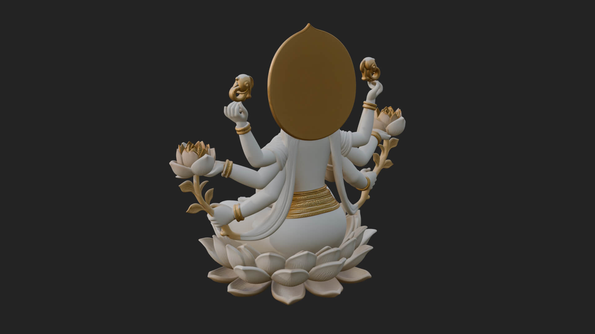 Lakshmi Goddess Statue Design 10 3D Print Model 3D Model