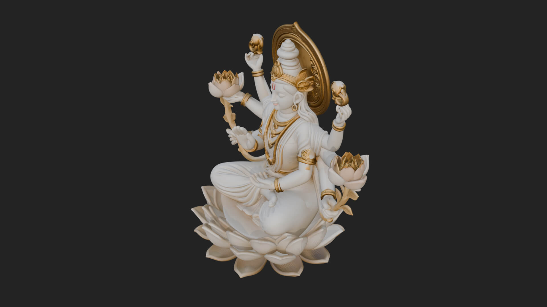 Lakshmi Goddess Statue Design 10 3D Print Model 3D Model