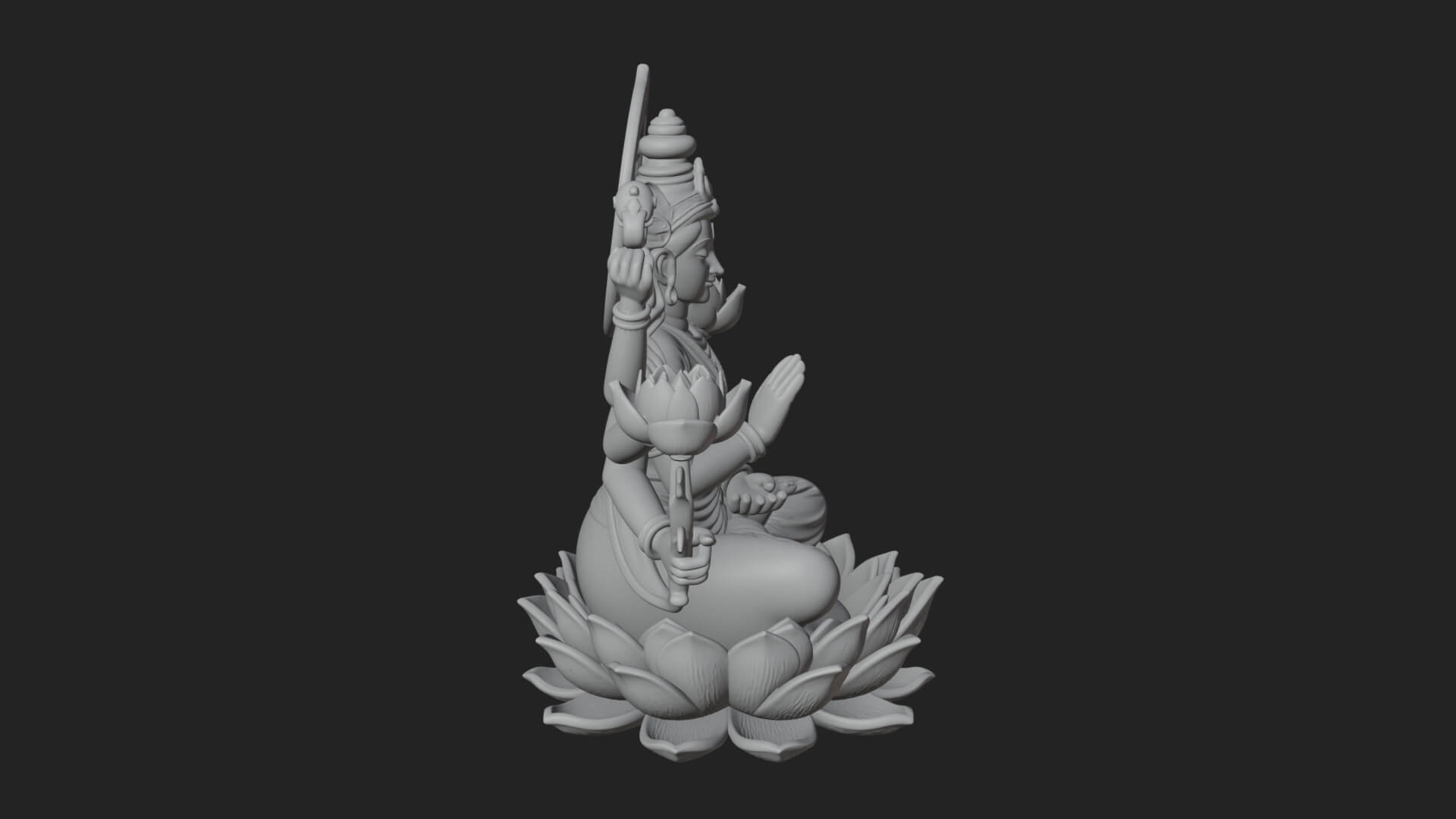 Lakshmi Goddess Statue Design 10 3D Print Model 3D Model