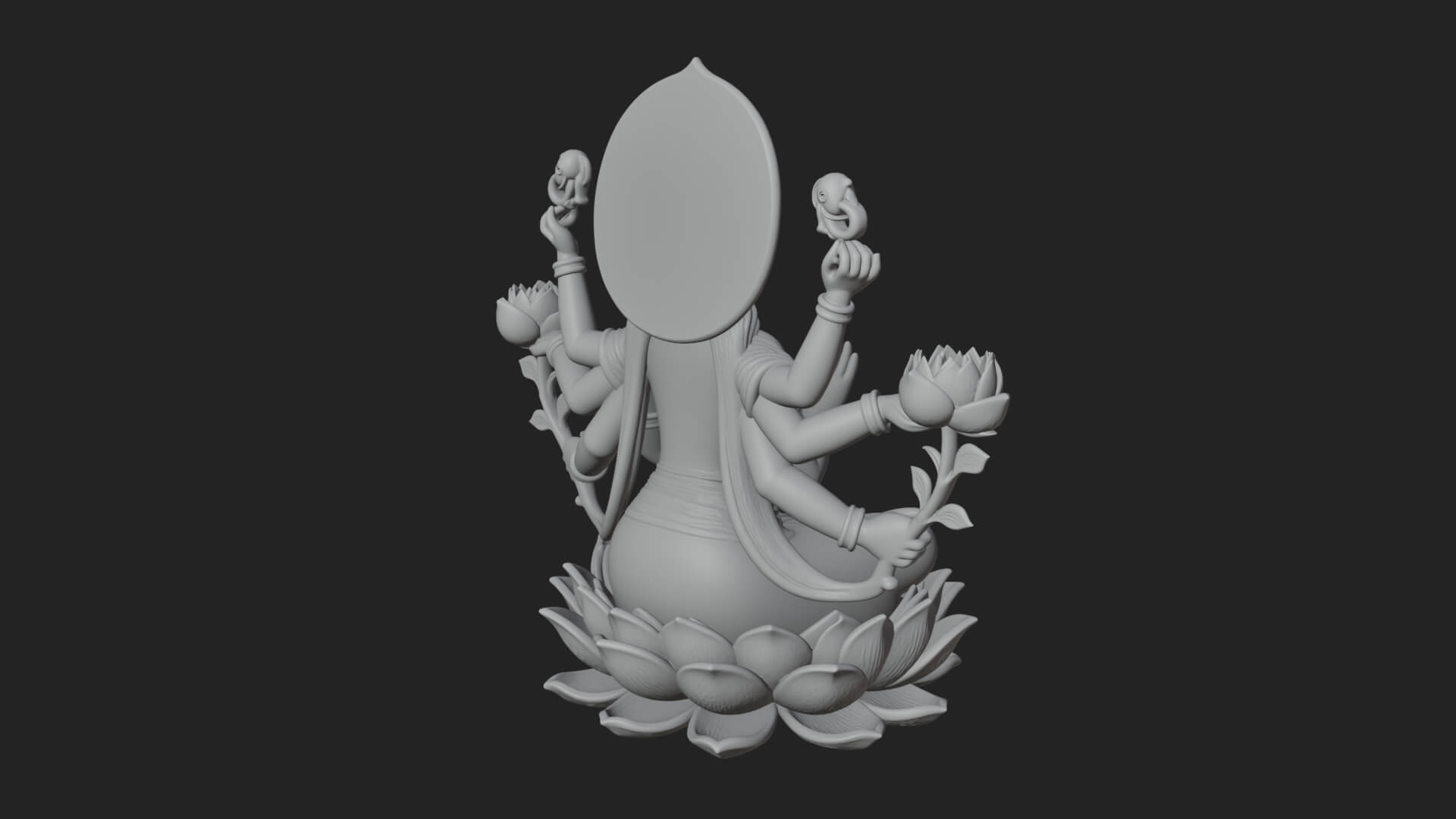 Lakshmi Goddess Statue Design 10 3D Print Model 3D Model
