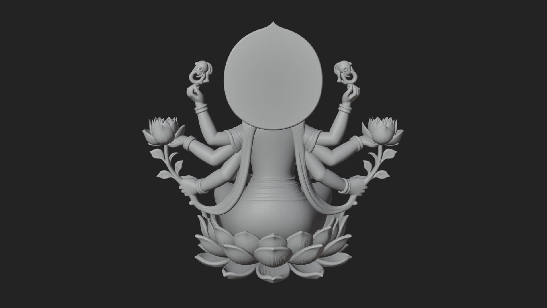 Lakshmi Goddess Statue Design 10 3D Print Model 3D Model