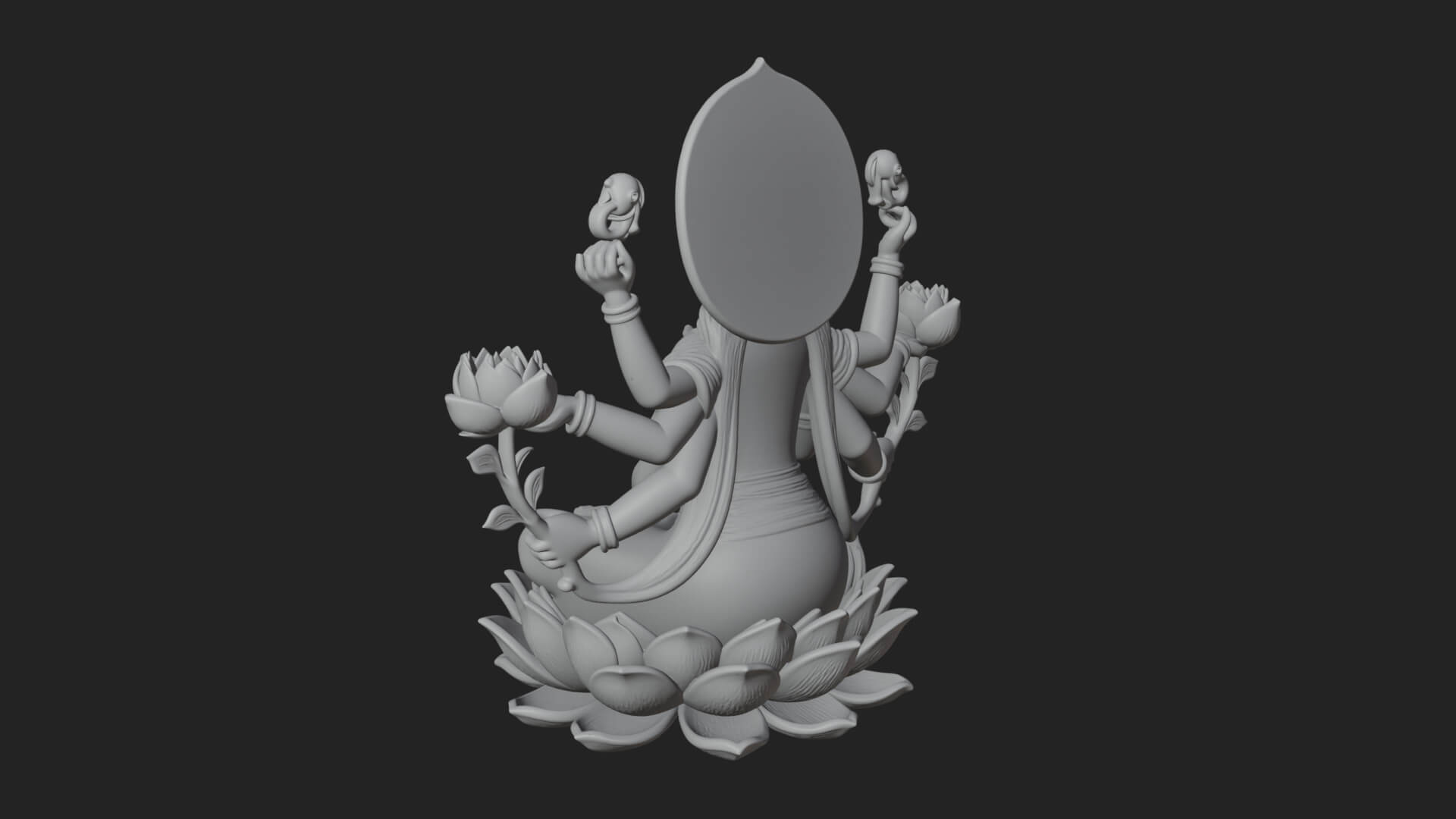 Lakshmi Goddess Statue Design 10 3D Print Model 3D Model