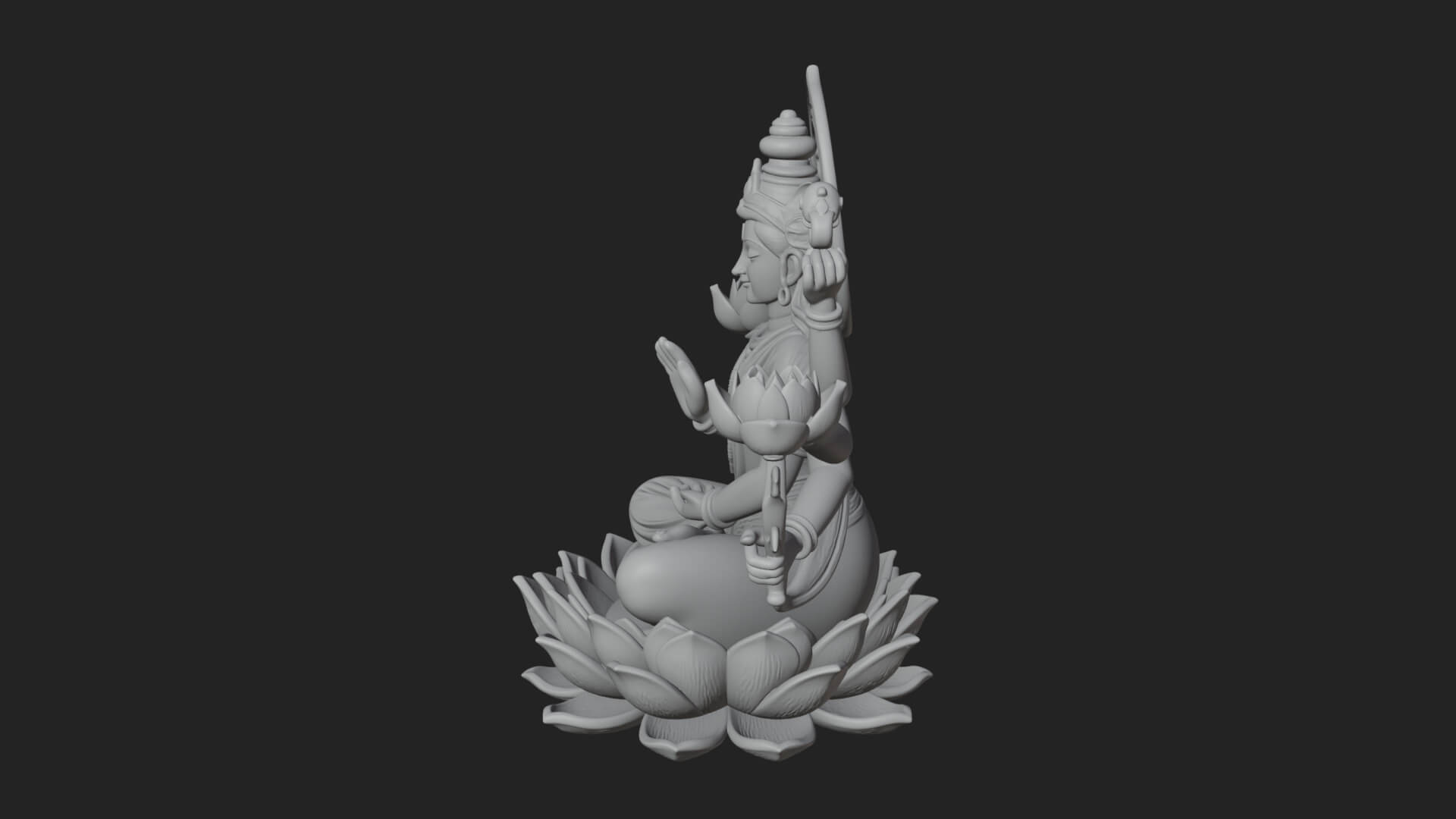 Lakshmi Goddess Statue Design 10 3D Print Model 3D Model
