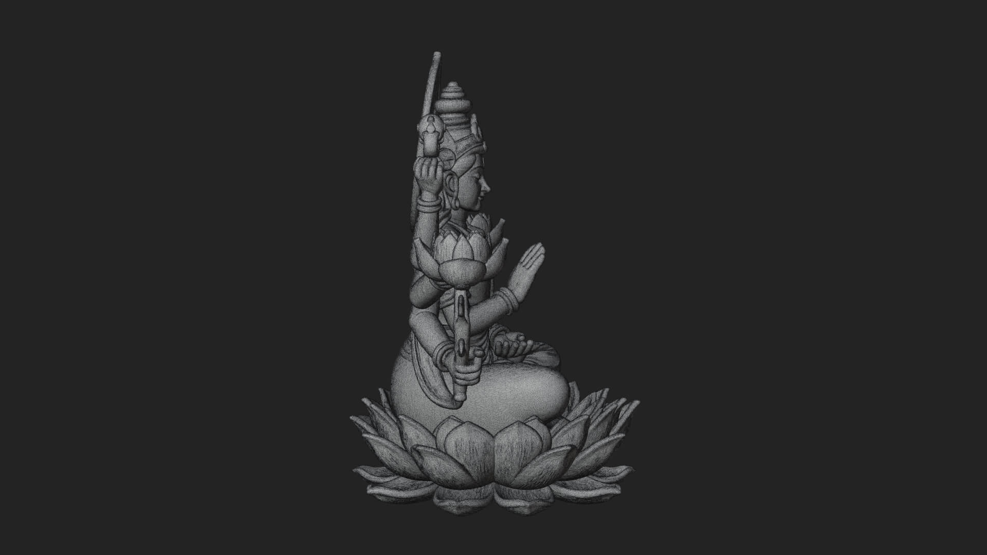 Lakshmi Goddess Statue Design 10 3D Print Model 3D Model