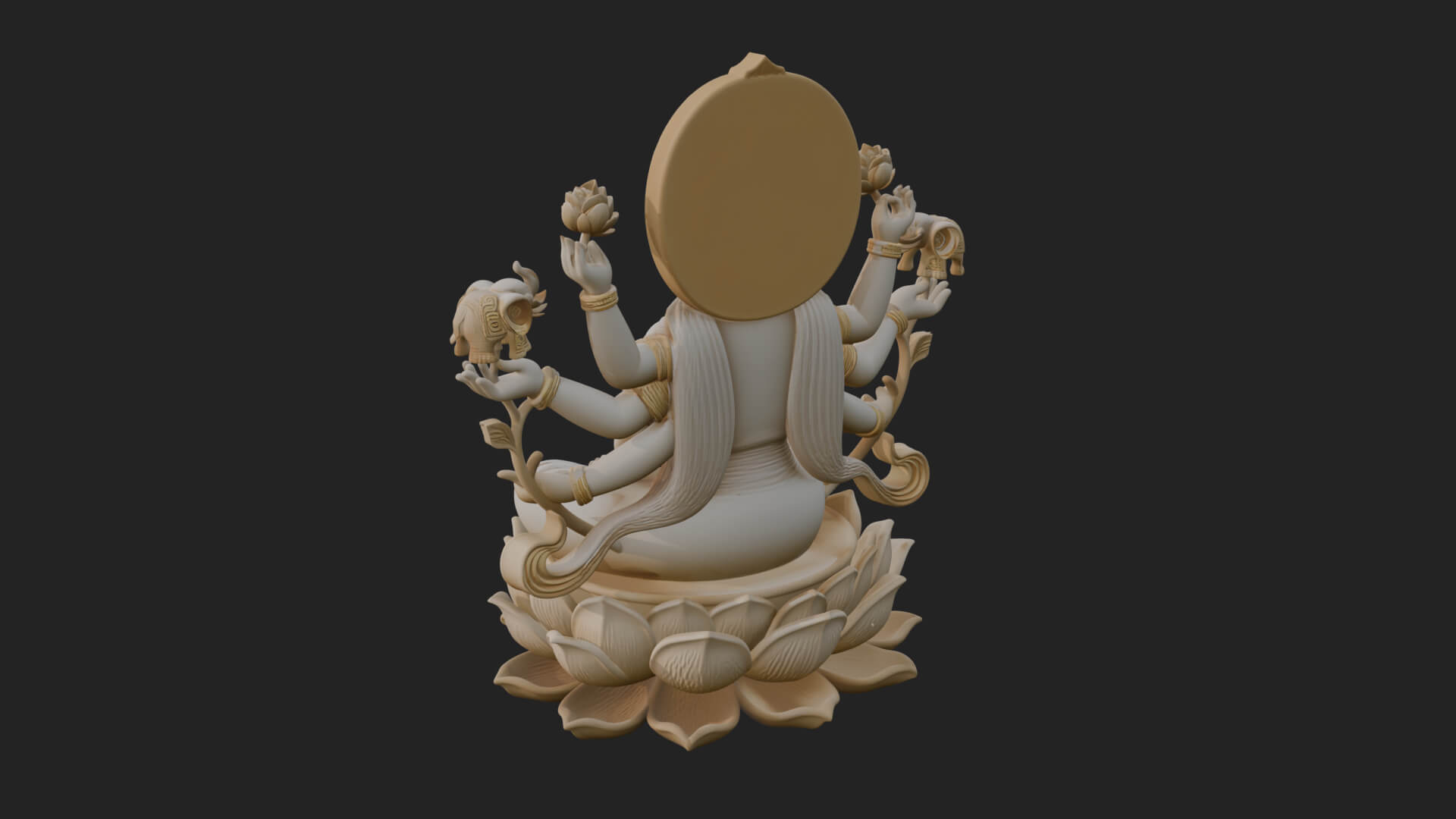 Lakshmi Goddess Statue Design 7 3D Print Model 3D Model