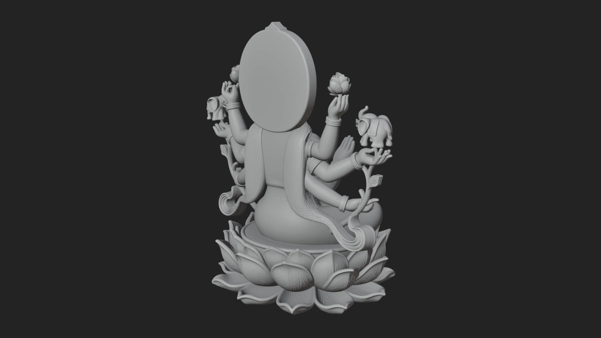 Lakshmi Goddess Statue Design 7 3D Print Model 3D Model