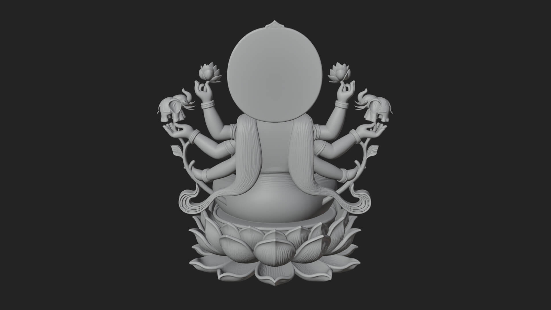Lakshmi Goddess Statue Design 7 3D Print Model 3D Model